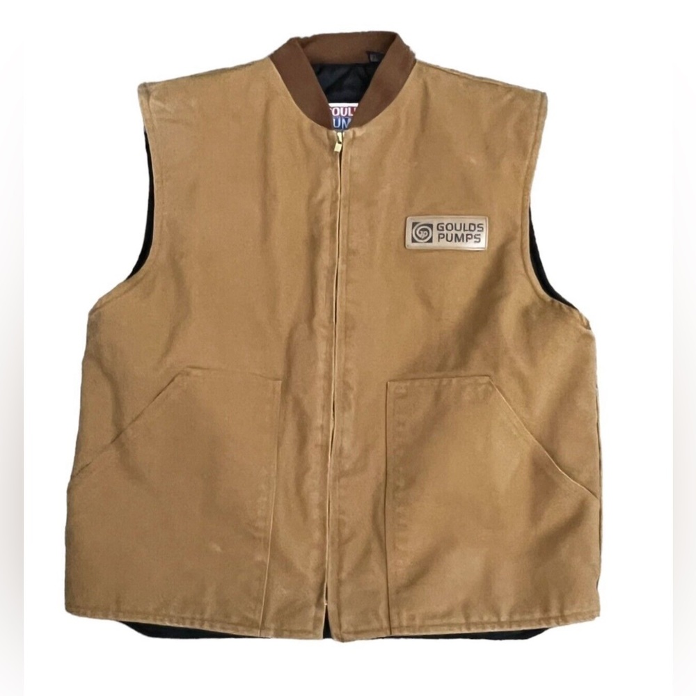 GOULDS PUMPS MENS WORK VEST XL 100% COTTON WITH 100% NYLONFACE POLYBATT LINING